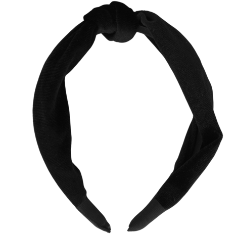 Your Little Miss Brede haarband met knoop Lexi - Black velvet