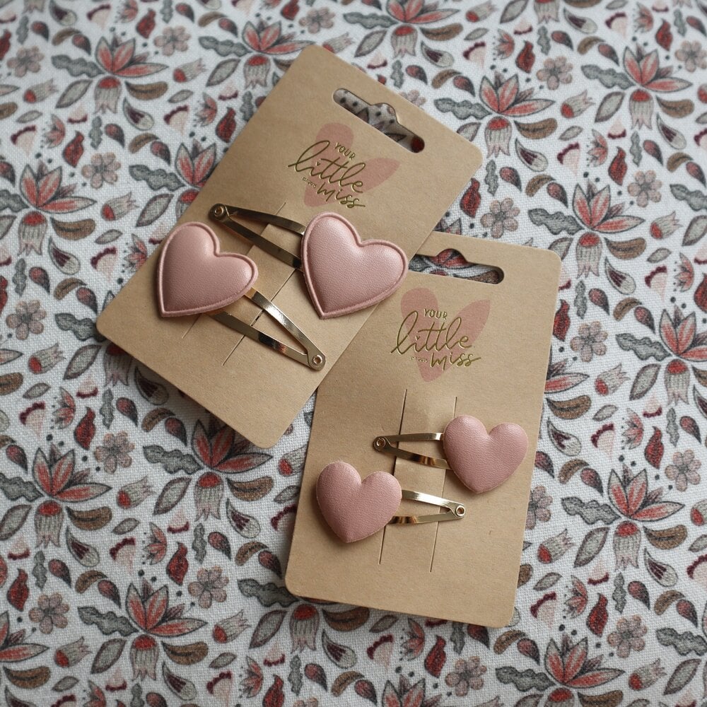 Your Little Miss Baby haarspeldjes Jade - Pink hearts