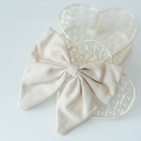 Your Little Miss Haarspeld met grote strik Marly - Sand linen