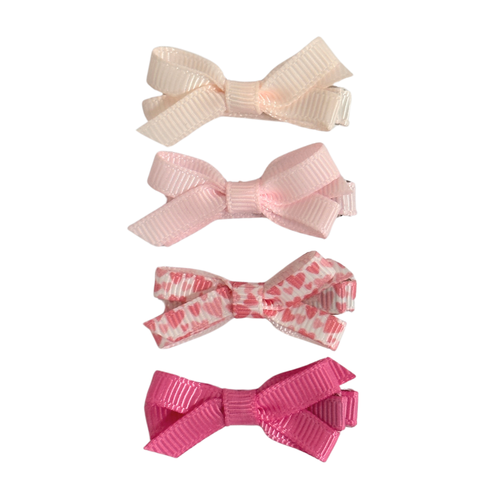 Your Little Miss Baby haarspeldjes met strikje Olivia - pink hearts