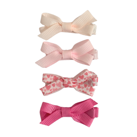 Your Little Miss Baby haarspeldjes met strikje Olivia - pink hearts