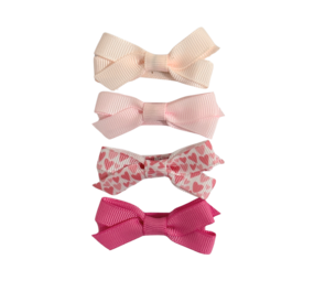 Your Little Miss Haarspeldjes met strik Olivia - pink hearts