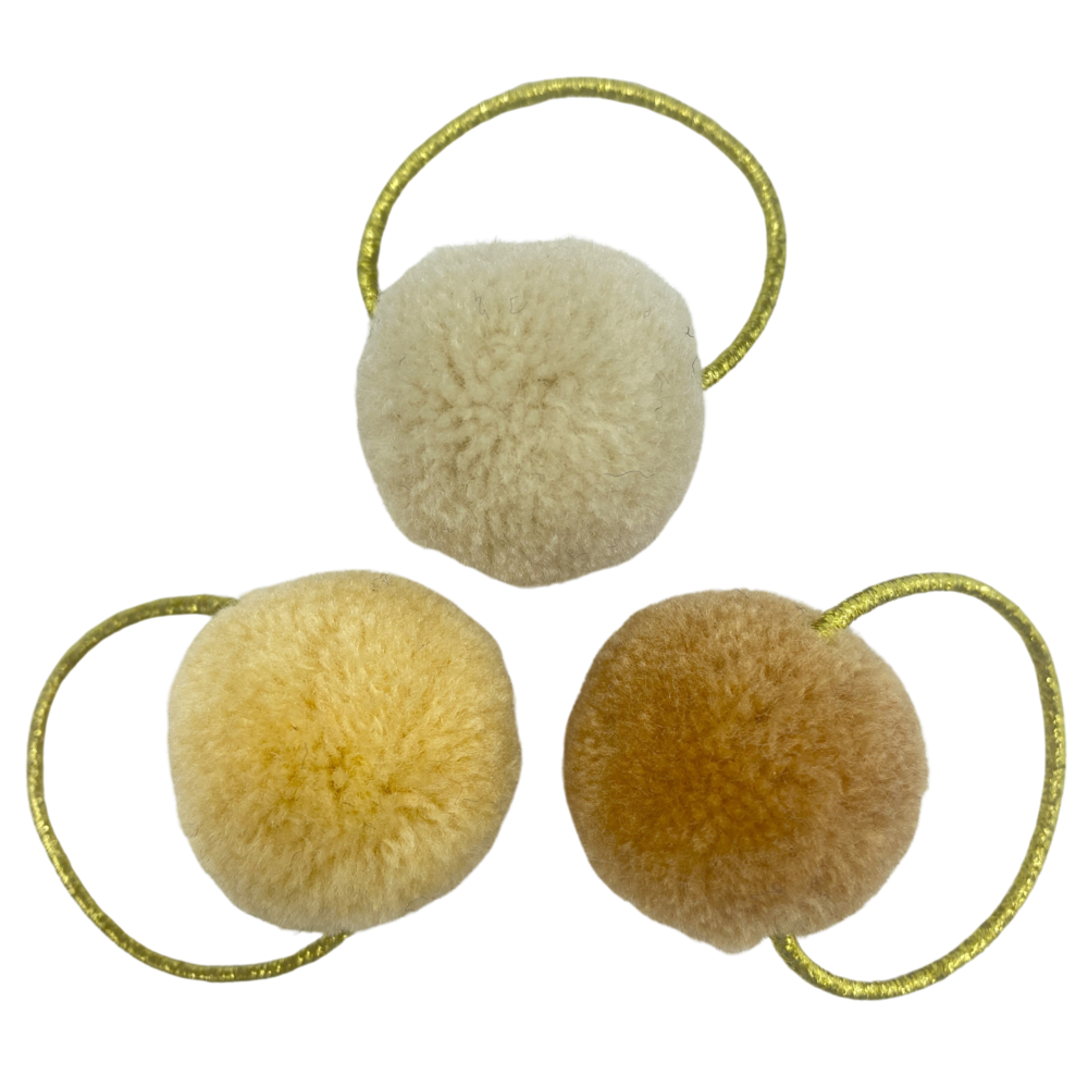 Your Little Miss Basic haarelastiekjes met pompoms kate - Dunes