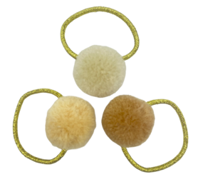 Your Little Miss Basic mini haarelastiekjes met pompoms  - dunes Your Little Miss Basic mini haarelastiekjes met pompoms  - dunes