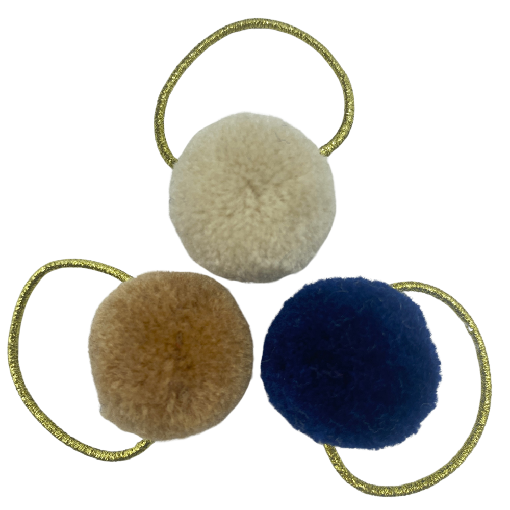 Your Little Miss Basic haarelastiekjes met pompoms - Beach please Your Little Miss Basic haarelastiekjes met pompoms - Beach please