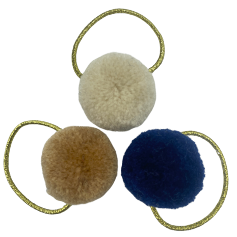 Your Little Miss Basic haarelastiekjes met pompoms - Beach please Your Little Miss Basic haarelastiekjes met pompoms - Beach please