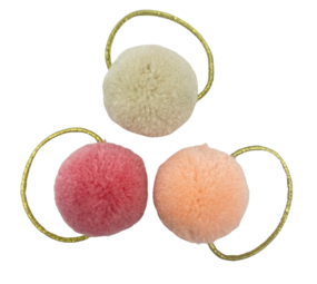 Your Little Miss Basic haarelastiekjes met pompoms - Pink sands Your Little Miss Basic haarelastiekjes met pompoms - Pink sands