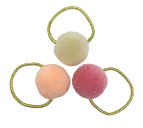 Your Little Miss Basic mini haarelastiekjes met pompoms  - Pink sands Your Little Miss Basic mini haarelastiekjes met pompoms  - Pink sands