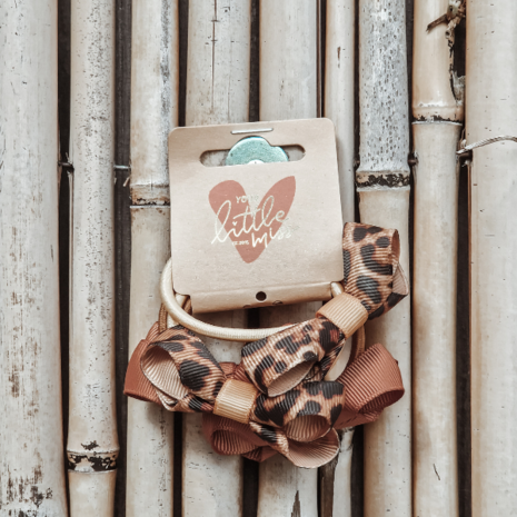 Your Little Miss Basic haarelastiekjes met strik - leopard love Your Little Miss Basic haarelastiekjes met strik - leopard love