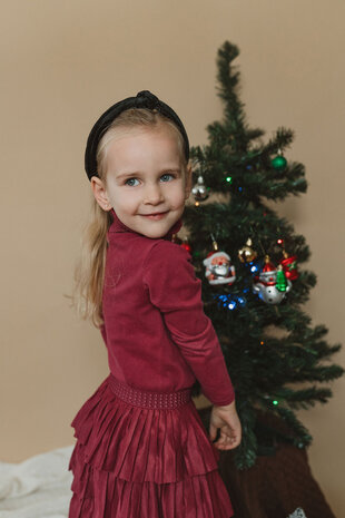 Your Little Miss Brede diadeem met knoop  - Black velvet