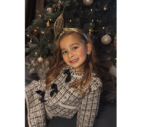 Your Little Miss Brede haarband met knoop Lexi - Gold metallic