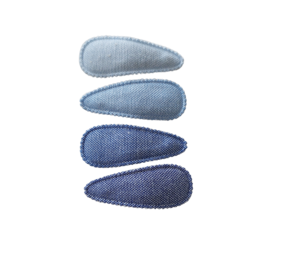 Your Little Miss Baby haarspeldjes met stof - denim Your Little Miss Baby haarspeldjes met stof - denim