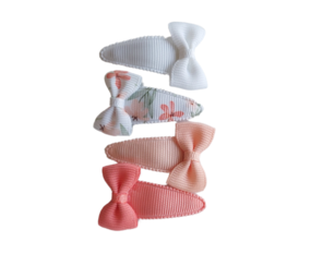 Your Little Miss Baby haarspeldjes met strik Romy - coral bloom Your Little Miss Baby haarspeldjes met strik Romy - coral bloom