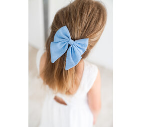 Your Little Miss Haarspeld met grote strik - denim Your Little Miss Haarspeld met grote strik - denim