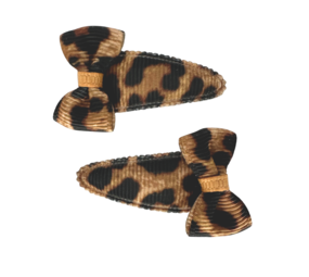 Your Little Miss Baby haarspeldjes met strik - leopard Your Little Miss Baby haarspeldjes met strik - leopard