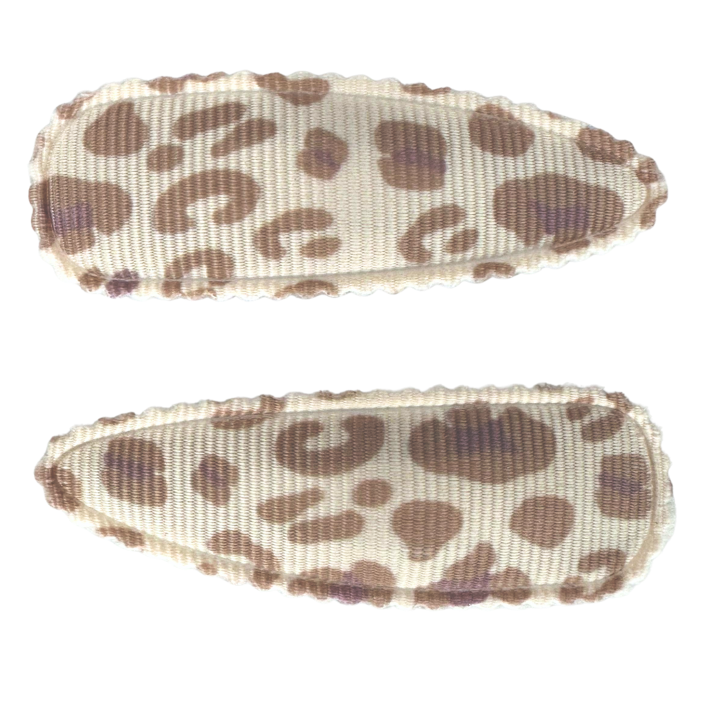Your Little Miss Haarspeldjes met stof - leopard latte Your Little Miss Haarspeldjes met stof - leopard latte