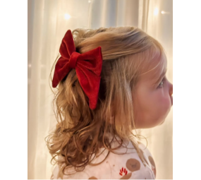 Your Little Miss Haarspeld met grote strik - Velvet red Your Little Miss Haarspeld met grote strik - Velvet red