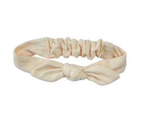 Your Little Miss Baby haarbandje met knoop en strik - Vanilla cloud rib Your Little Miss Baby haarbandje met knoop en strik - Vanilla cloud rib