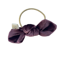 Your Little Miss Haarelastiekjes met ronde strik Gwen - plum velvet Your Little Miss Haarelastiekjes met ronde strik Gwen - plum velvet