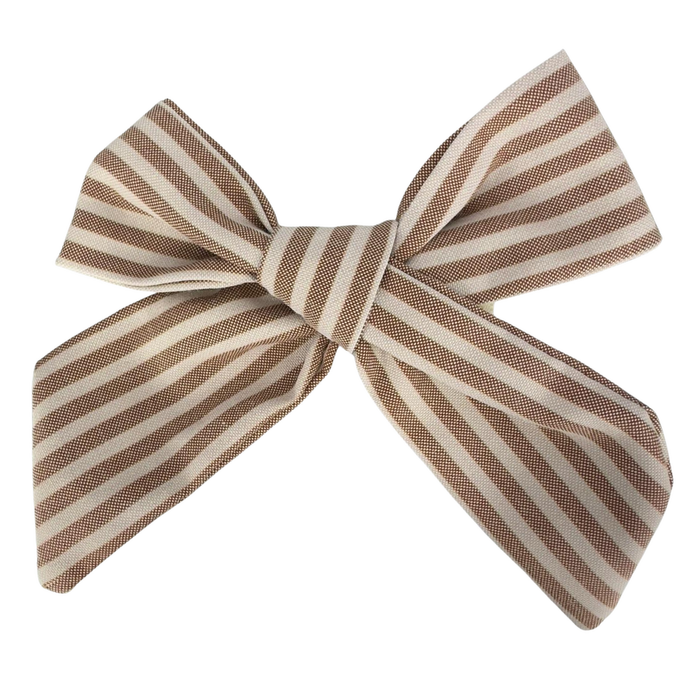Your Little Miss Haarspeldje met strik - Caramel stripe