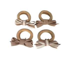 Your Little Miss Baby haarelastiekjes met strikje  - Caramel stripe