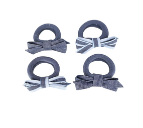 Your Little Miss Baby haarelastiekjes met strikje  - Azure stripe