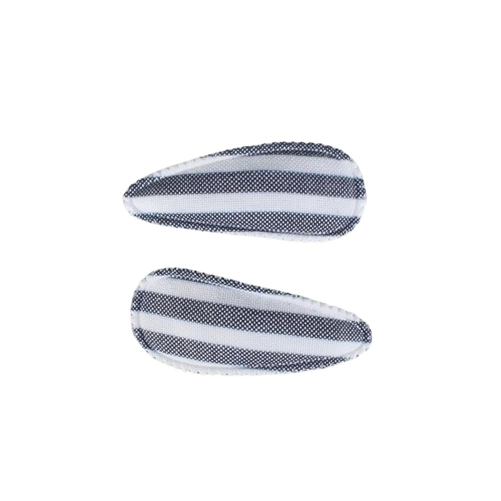 Your Little Miss Baby haarspeldjes met stof - Azure stripe