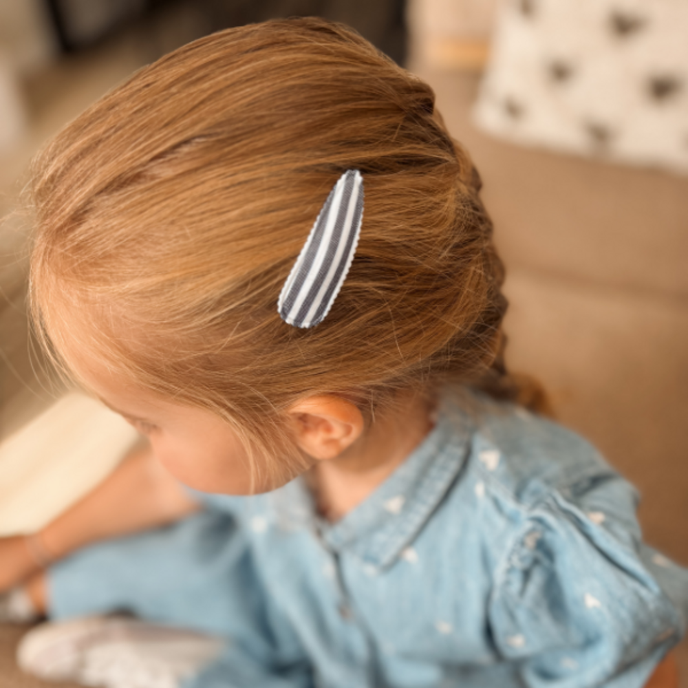 Your Little Miss Haarspeldjes Pippa - Azure stripe Your Little Miss Haarspeldjes Pippa - Azure stripe
