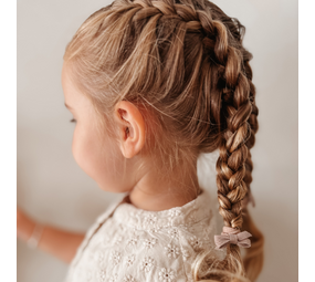 Your Little Miss Baby haarelastiekjes met strikje Liv  - Caramel stripe