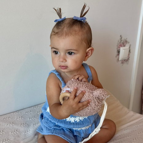 Your Little Miss Baby haarspeldjes met strikje Olivia - denim Your Little Miss Baby haarspeldjes met strikje Olivia - denim