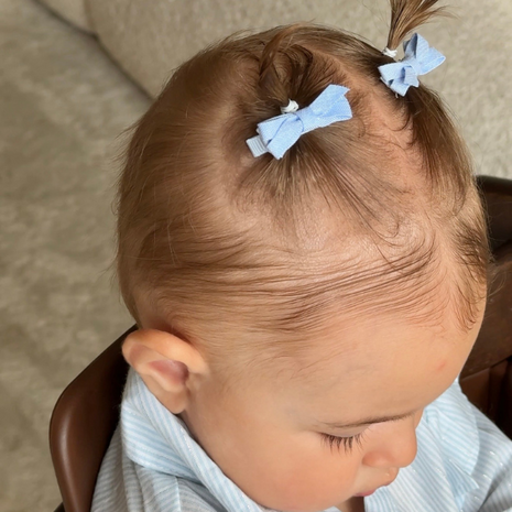 Your Little Miss Baby haarspeldjes met strikje Olivia - denim Your Little Miss Baby haarspeldjes met strikje Olivia - denim