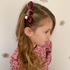 Haarelastiekjes met ronde strik Gwen - plum velvet Haarelastiekjes met ronde strik Gwen - plum velvet
