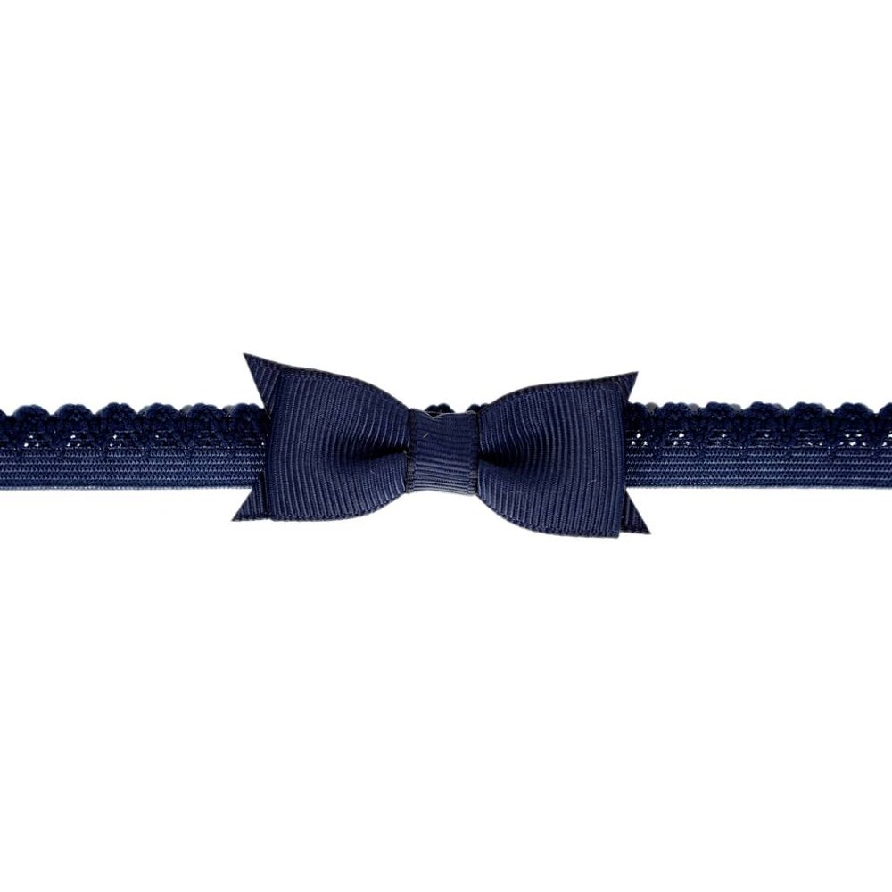 Your Little Miss Newborn baby haarbandje met kanten strik - Dark blue Your Little Miss Newborn baby haarbandje met kanten strik - Dark blue