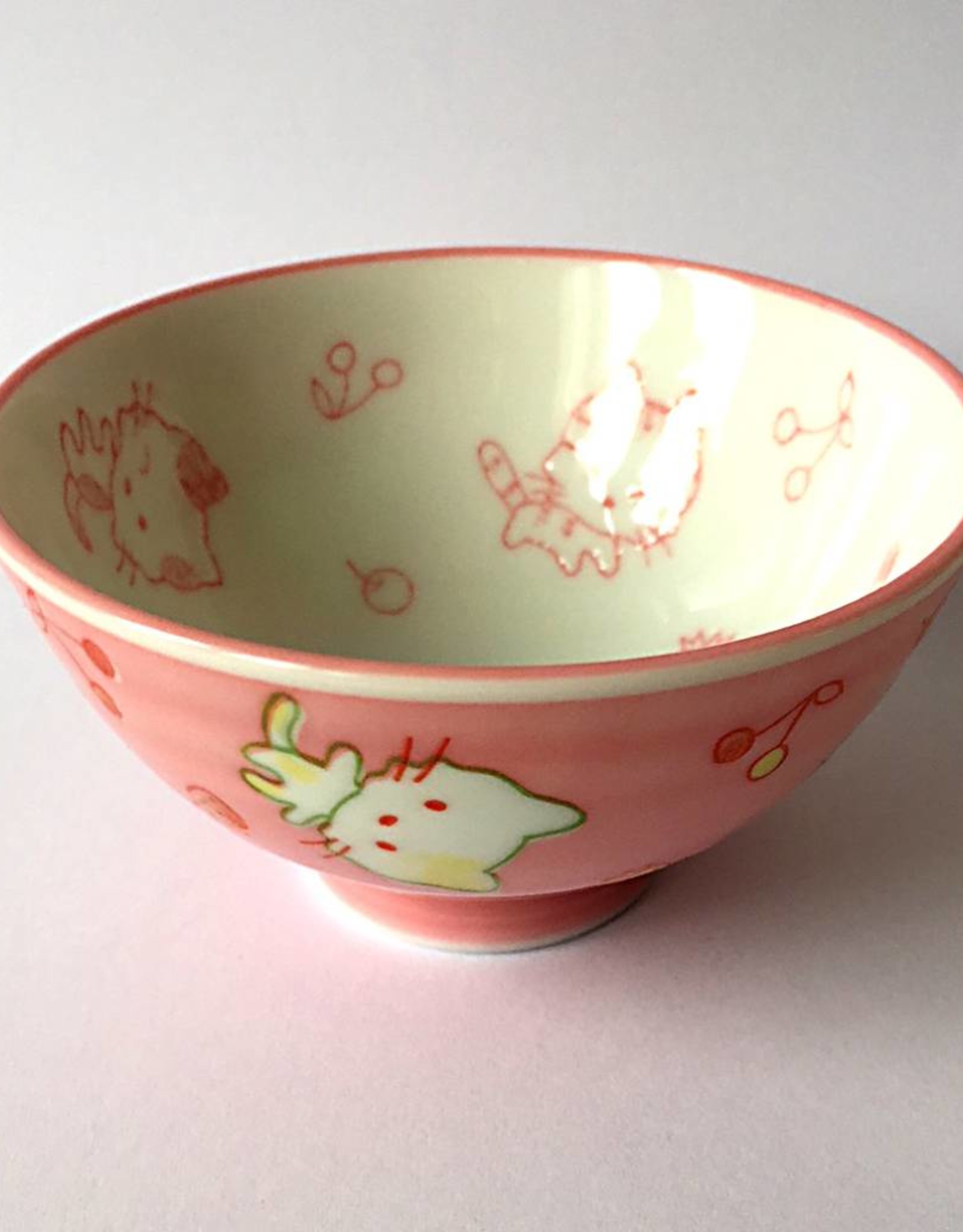 Tokyo Design Studio Rice bowl Kawaii cat pink