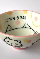 Tokyo Design Studio Japanese rice bowl fancy cat pink