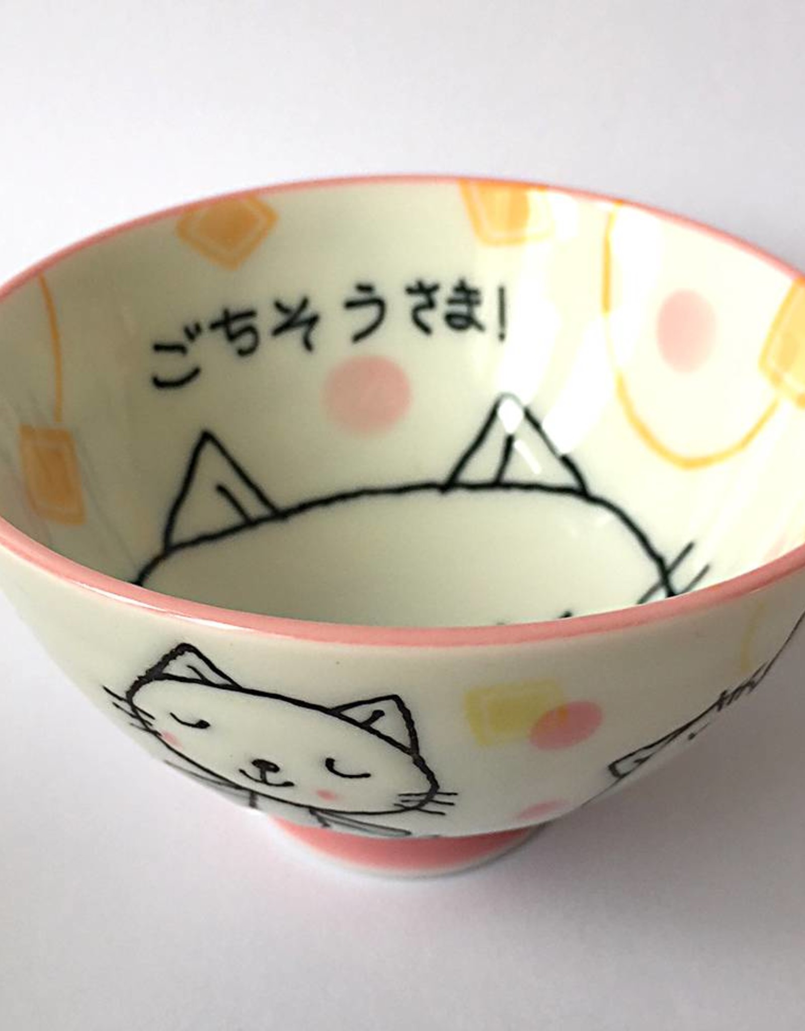 Tokyo Design Studio Japanese rice bowl fancy cat pink