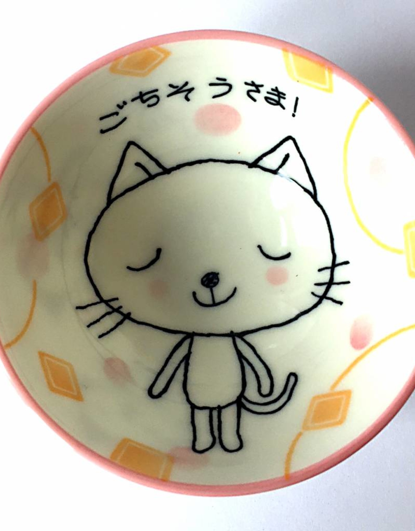 Tokyo Design Studio Japanese rice bowl fancy cat pink