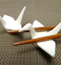 Crane white chopsticks coaster
