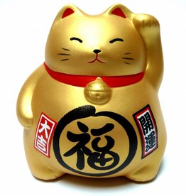 Lucky cat money box gold