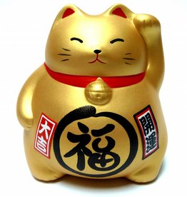Lucky cat piggy bank gold