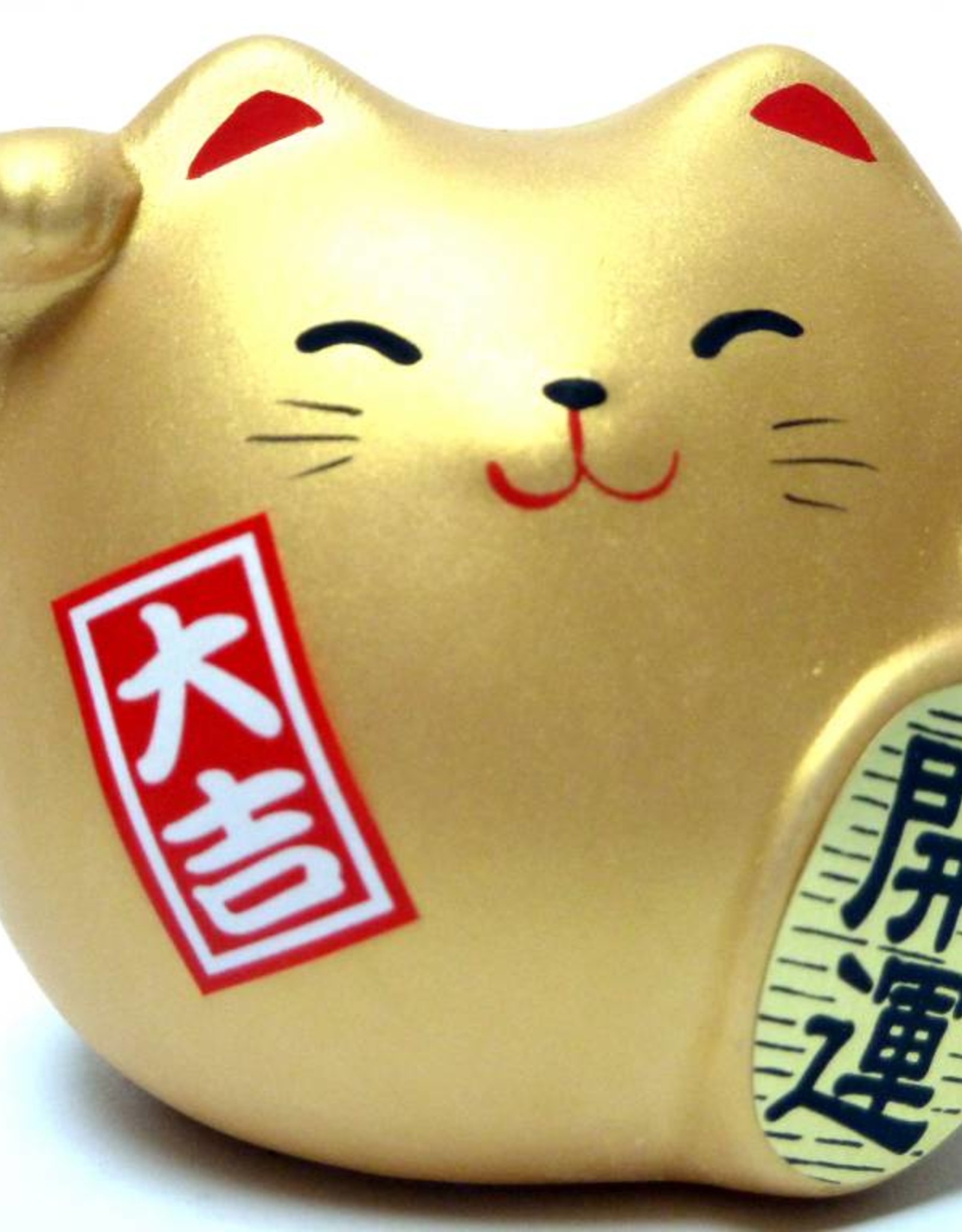 Maneki Neko (gelukskat) goud, klein