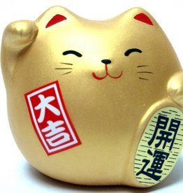 Maneki Neko (lucky cat) gold, small