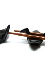 Crane (black) chopsticks coaster (2 pieces)