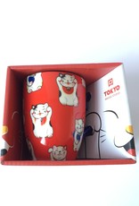 Kawaii Lucky Cat cup in gift box (Red)