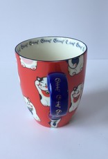 Kawaii Lucky Cat kopje in geschenkdoos (Rood)