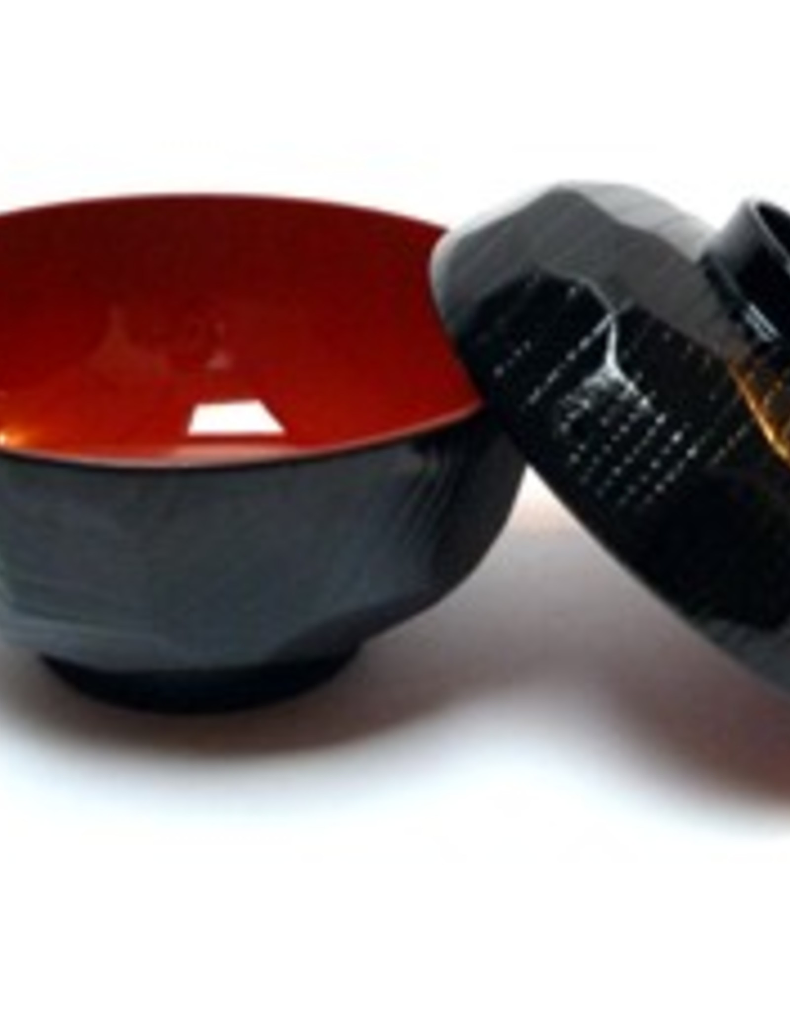 Perth Blackborough stam Egyptische Miso soepkom zwart/rood groot - Japans servies en Japanse cadeau's