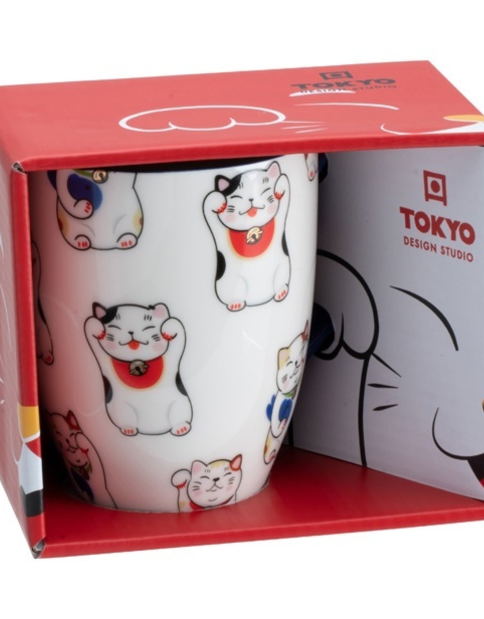 Kawaii Lucky Cat Cup In Gift Box White Japans Servies
