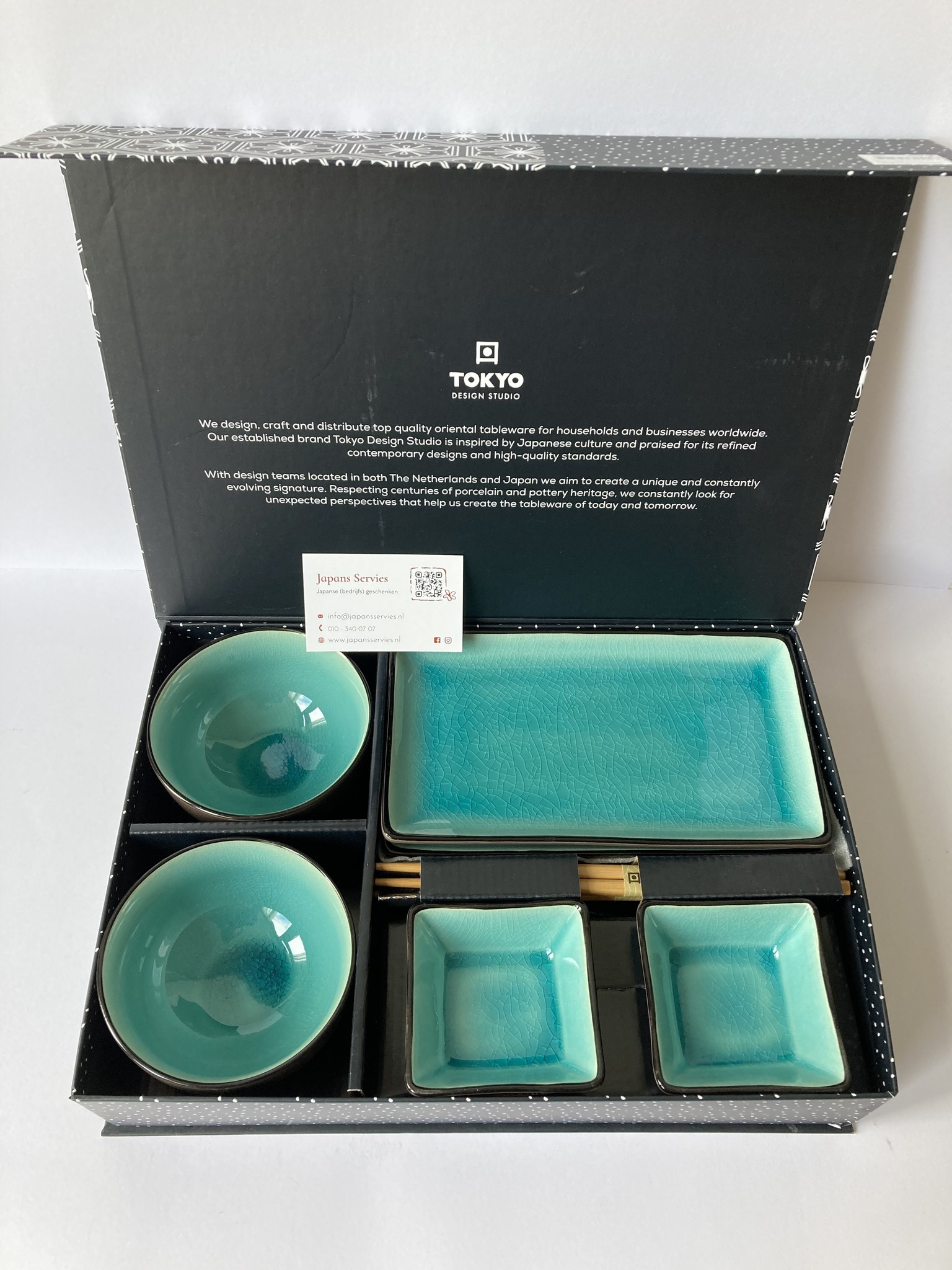 Tokyo Design Studio Nippon Blue Sushi Servies - Porselein - 6 delig - 2 persoons 15330