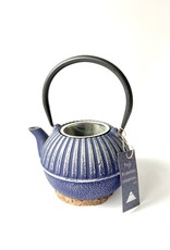 Light Blue Round Cast Iron Teapot