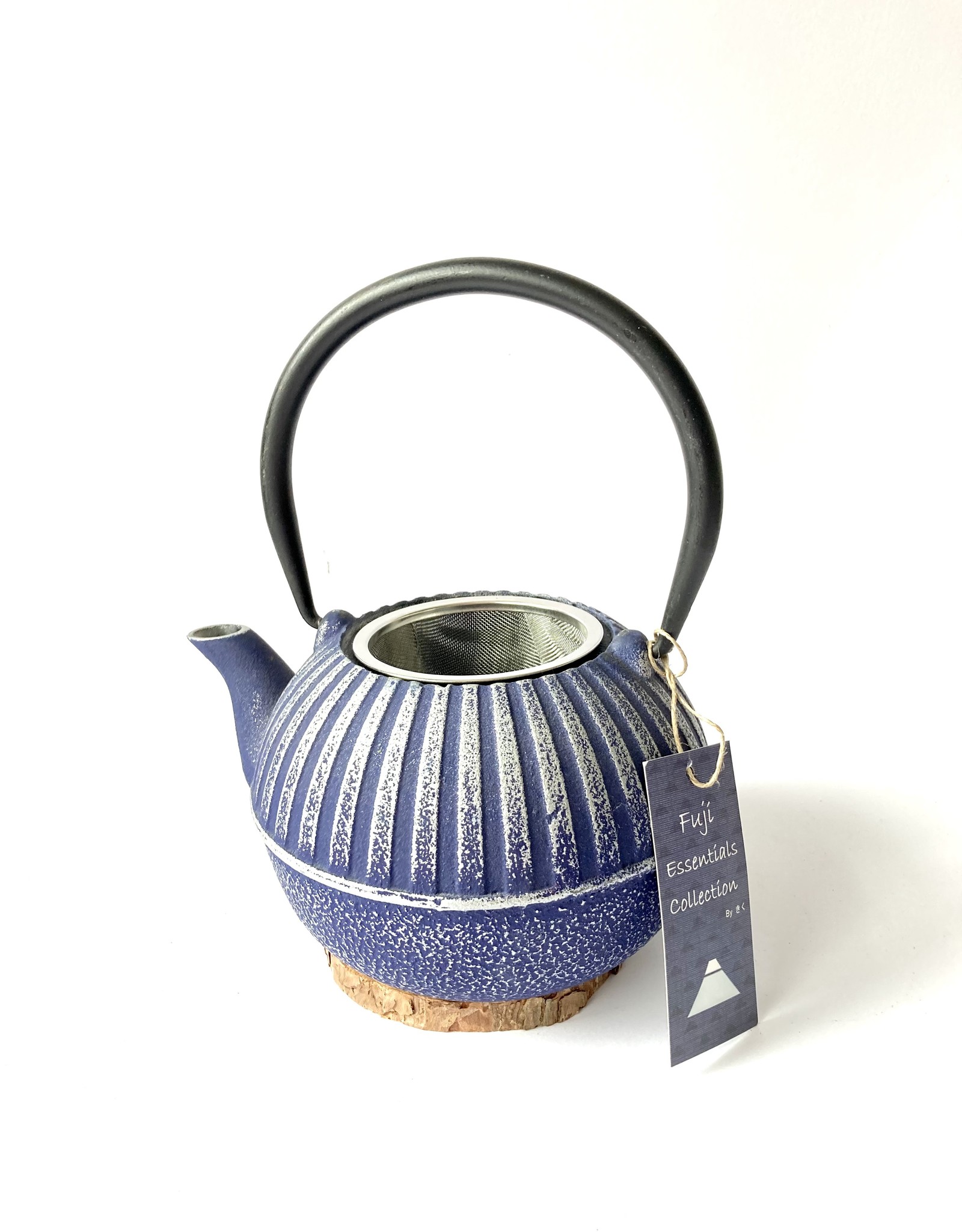 Light Blue Round Cast Iron Teapot